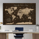 Customize Push Pin World Map Wall Art Canvas Print –