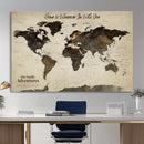 Custom Push Pin World Map Wall Art Canvas Print –