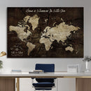 Personalized Vintage Map Wall Art Canvas Print – Custom Push