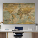 Customize Push Pin Vintage World Map Wall Art Canvas Print – by MyGreatCanvas | Canvas Wall Art Prints | Photo Prints & Wall Decor