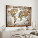 Personalized Vintage Map Wall Art Canvas Print – Custom Push