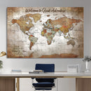 Personalized Vintage Map Wall Art Canvas Print – Custom Push