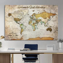 Personalized World Map Wall Art Canvas Print – Custom Push by MyGreatCanvas | Canvas Wall Art Prints | Photo Prints & Wall Decor