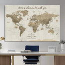 Push Pin World Map Canvas Print – Travel Tracker Wall Art
