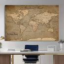 Personalized World Map Wall Art – Custom Framed Push Pin by MyGreatCanvas | Canvas Wall Art Prints | Photo Prints & Wall Decor
