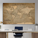 Personalized World Map Wall Art – Custom Framed Push Pin
