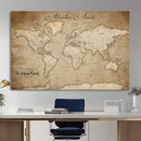 Personalized World Map Wall Art – Customizable Push Pin Map
