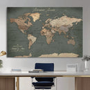 Personalized World Map Wall Art – Custom Framed Push Pin by MyGreatCanvas | Canvas Wall Art Prints | Photo Prints & Wall Decor
