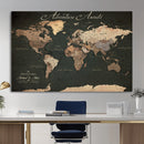 Custom Push Pin World Map Wall Art – Personalized Travel