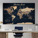 Custom Push Pin World Map Canvas Print – Custom Framed