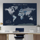 Framed Personalized World Map Custom Travel Memory Gift