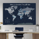 Framed Personalized World Map Custom Travel Memory Gift