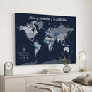 Framed Personalized World Map Custom Travel Memory Gift