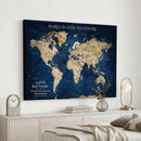 Custom Push Pin World Map Personalized Travel Tracker Canvas