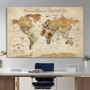 Personalized World Map Canvas Print – Custom Push Pin Framed by MyGreatCanvas | Canvas Wall Art Prints | Photo Prints & Wall Decor