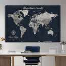 Personalized World Map Canvas – Custom Framed Push Pin