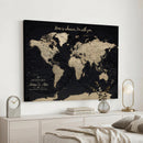 Personalized Push Pin World Map Canvas – Custom Framed