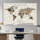Personalized Travel Tracker Map with Pins Framed Large for by MyGreatCanvas | Canvas Wall Art Prints | Photo Prints & Wall Decor