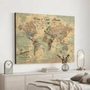 Personalized World Map Canvas – Custom Framed Push Pin