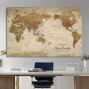 Personalized World Map Canvas Print – Framed Push Pin Travel
