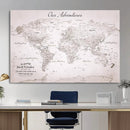 Personalized Vintage World Map Canvas Print – Custom Push