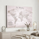 Customize Large Push Pin World Map Wall Art Canvas Print –