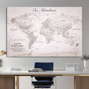 Personalized Vintage World Map Canvas Print – Custom Push