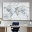 Personalized Antique World Map Canvas Print – Custom Push