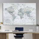 Personalized Antique World Map Canvas Print – Custom Push