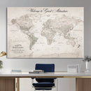 Personalized World Map Canvas Print – Custom Push Pin Travel