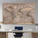 Custom Push Pin World Map Wall Art Canvas Print – by MyGreatCanvas | Canvas Wall Art Prints | Photo Prints & Wall Decor