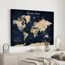 Personalized Antique World Map Canvas Print – Custom Push