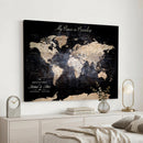 Personalize World Map Push Pin Wall Canvas Print –