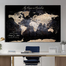 Personalize World Map Push Pin Wall Canvas Print –