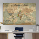 Customize Push Pin World Map Wall Canvas Print – by MyGreatCanvas | Canvas Wall Art Prints | Photo Prints & Wall Decor