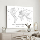 Framed World Map Canvas – Custom Push Pin Travel Tracker –