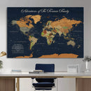 Custom Push Pin World Map Wall Art Canvas Print – Personalized Travel Tracker with Pins Framed Large for Home and Office Decor by MyGreatCanvas | Canvas Wall Art Prints | Photo Prints & Wall Decor