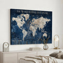 Custom Push Pin Travel Map Wall Art Canvas Print –