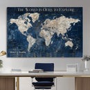 Custom Push Pin Travel Map Wall Art Canvas Print –