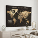 Personalized Push Pin World Map Canvas – Custom Framed