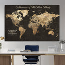 Personalized Push Pin World Map Canvas – Custom Framed