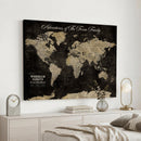 Personalized Push Pin World Map Canvas – Custom Framed