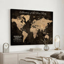 Personalized Push Pin World Map Canvas Print – Custom Framed