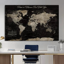 Personalized Push Pin World Map Canvas – Custom Framed