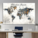 Custom Push Pin World Map Wall Art Canvas Print –