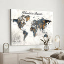Custom Push Pin World Map Canvas Print – Framed Personalized