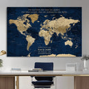 Personalized Framed Travel Tracker Map – Custom World Canvas