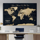 Personalized Push Pin World Map Canvas – Custom Framed