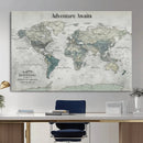 Personalized Push Pin World Map Canvas – Custom Framed