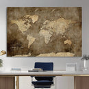 Personalized Push Pin World Map Canvas Print – Custom Framed